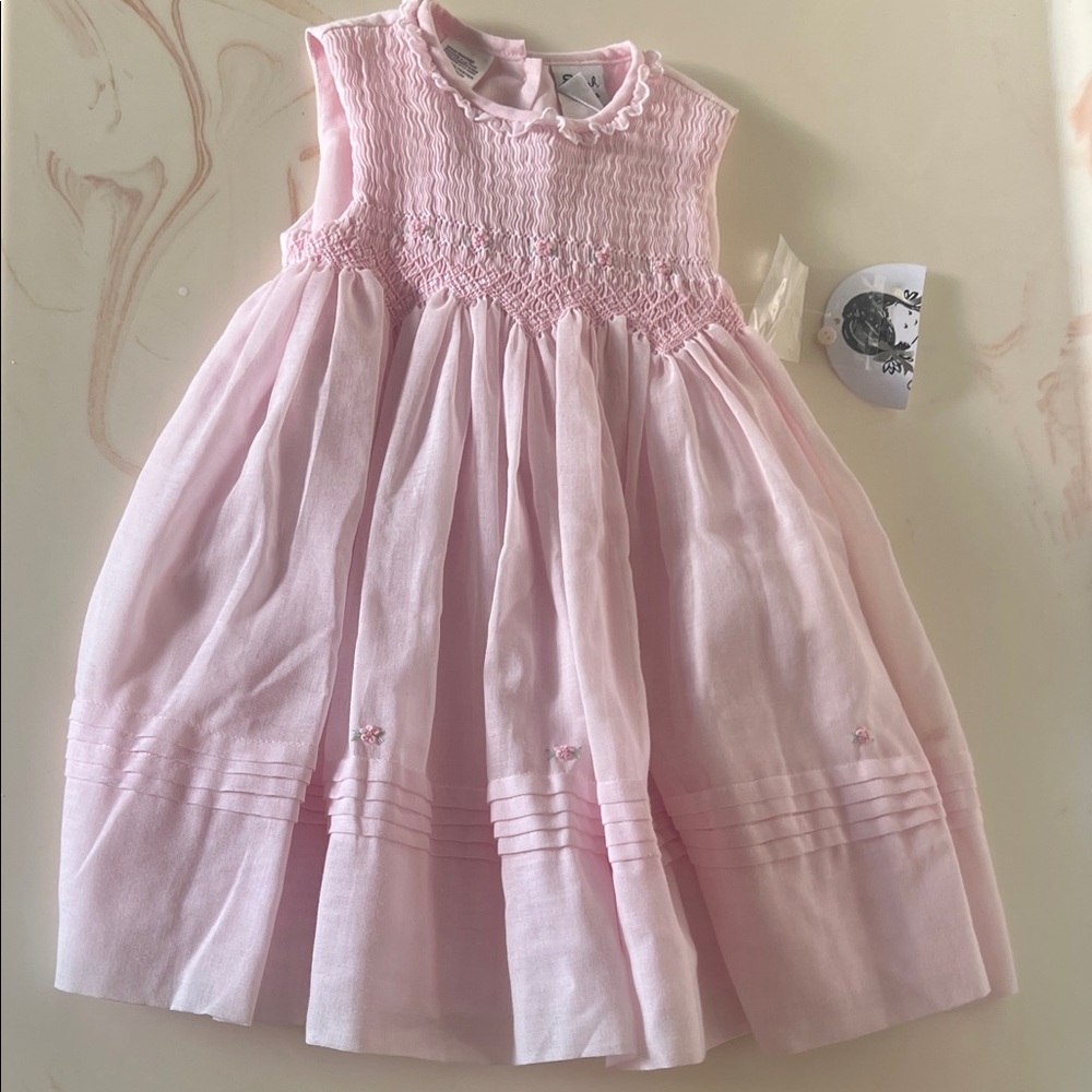 Vintage Pink Sleeveless Kids Dress